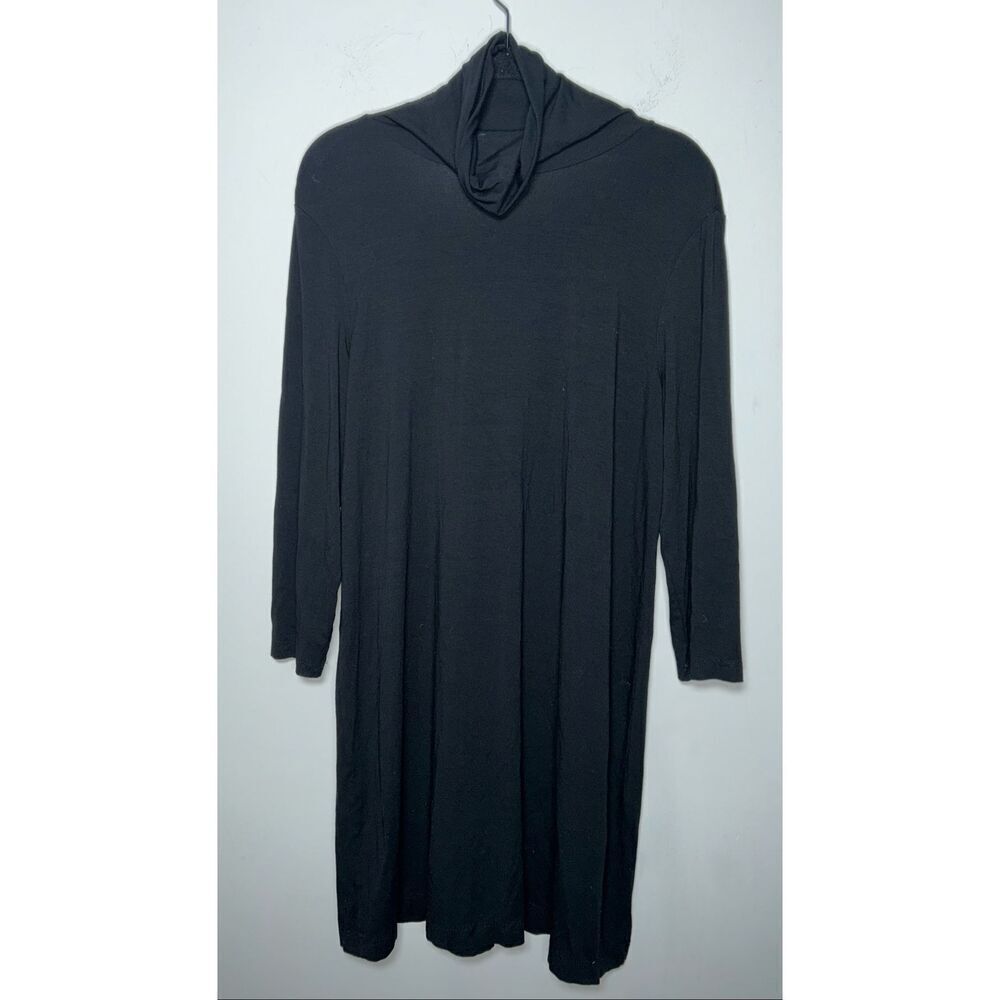J.Jill Wearever black stretch cowl neck long sleeve dress size Large